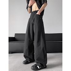 8XL-M大码休闲裤男高街ins休闲长裤弯刀裤美式vibe微喇裤K972TP45，男装休闲裤，电商D206-1