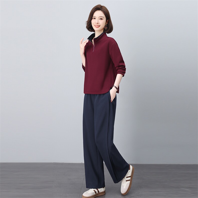 长期有货休闲套装女2026春装新款弯刀裤洋气中老年妈妈两件套卫衣，女装套装/套裙，璐依舞