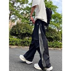男童裤子2025新夏季薄款三条杠儿童宽松休闲长裤冰丝中大童防蚊裤，男装休闲裤，星座813-2
