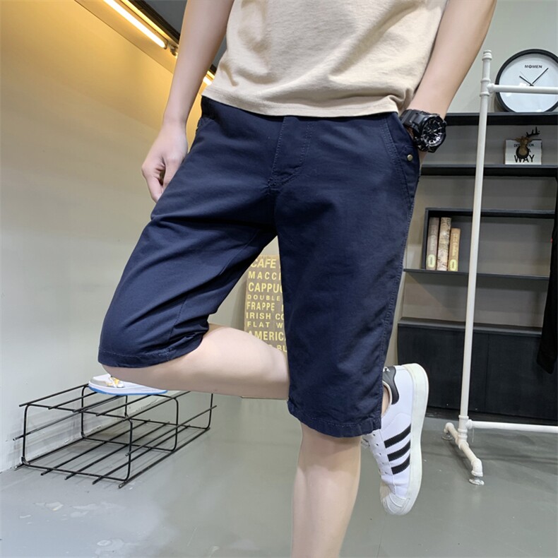 2023夏季纯水洗工装短裤百搭休闲七分马裤潮牌ins中裤G2818P45,男装休闲裤,星座914