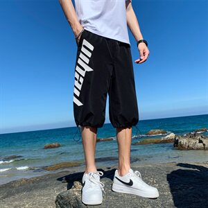 韩版ins休闲潮流七分裤男宽松大码7分裤中裤子221图片
