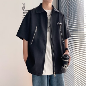 夏季新款衬衫潮流慵懒男方领衬衫HC04P45图片