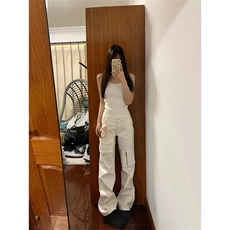【网图】cleanfit纯白色工装裤男女同款美式多口袋裤子CCGZ04-P55，男装工装外套，星座1007（原301D）