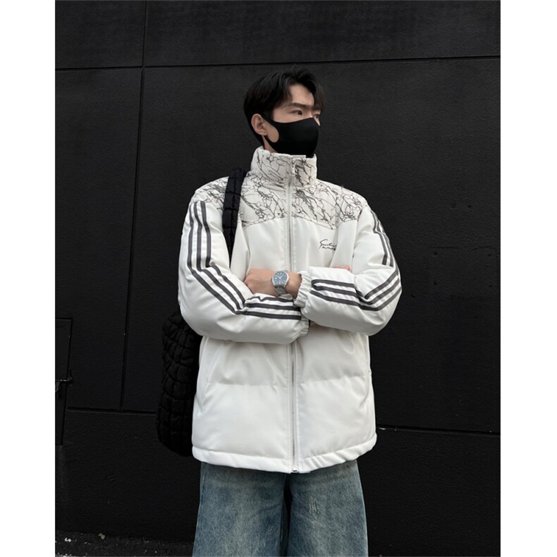 PU皮棉服冬季宽松港风棉衣立领冬装棉袄外套男MY249-特P105控168,男装棉衣,电商B370