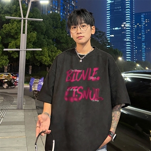 量大优  供视频  重磅麂皮绒短袖T恤男 JPDX218-特P19图片