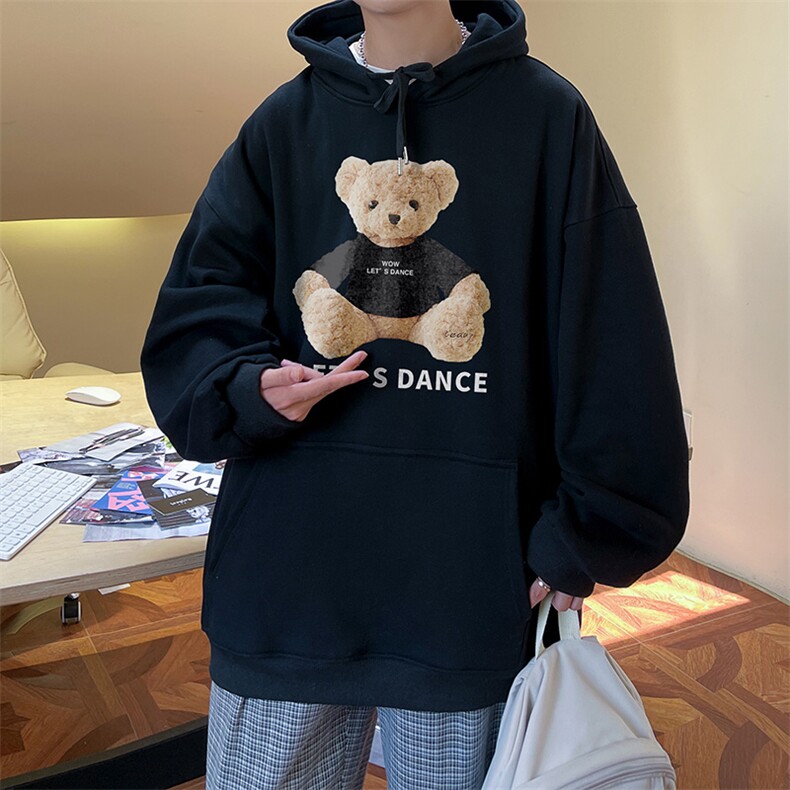 秋冬大码圆领连帽卡通印花卫衣外套男宽松情侣中性 A071-W552-P45图片