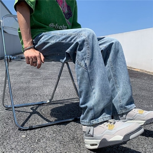 流行港风新款潮流夏季潮牌休闲牛仔裤M5141P55图片