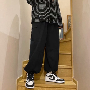 hiphop工装裤男春秋季美式高街潮牌宽松束脚裤子青少年痞帅休闲裤图片