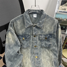 重工秋款男牛仔夹克衫刀割毛刺复古宽松外套JK8872P70，男装工装外套，星座1013-1