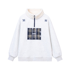 2024冬季新款港风白底大码绣花加绒卫衣M-5XHW24953-P60，男装卫衣，电商A022