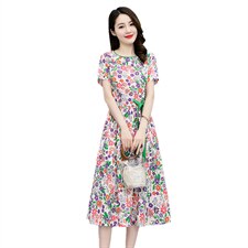 新款时尚修身碎花连衣裙2024年夏季，女装连衣裙，倪叶myz