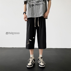 冰丝七分裤男大码速干短裤男五分裤黑地板风格QK72394-P25，男装休闲裤，电商A040