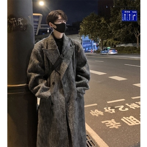 秋冬毛呢大衣男中长款韩系高级感痞帅风衣外套图片