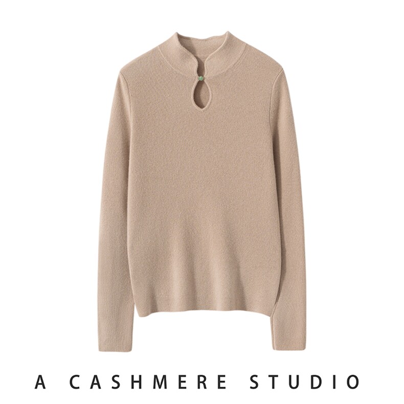 2025春秋新款羊绒衫女100纯山羊绒时尚保暖针织衫长袖简约上衣，女装羊绒衫，启东羊绒