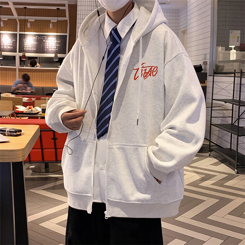 H229卫衣男秋冬新款休闲美式外套ins宽松重磅纯棉大码长袖帽衫,女装短外套,星座304A