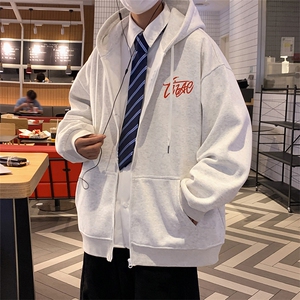 H229卫衣男秋冬新款休闲美式外套ins宽松重磅纯棉大码长袖帽衫图片