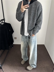 【有货】D563CC-特P65连帽毛衣男慵懒针织开衫外套，男装针织衫/毛衣，星座1007（原301D）