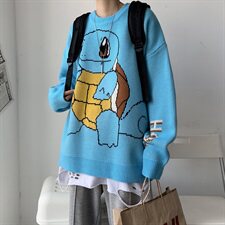秋冬韩版潮流卡通情侣毛衣宽松慵懒套头个性针织衫QT809-P75，男装针织衫/毛衣，星座1501