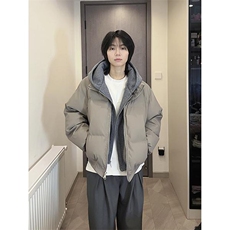 现货高品质重磅工艺美式高街假两件PU皮棉衣男女加厚棉服外套，男装棉衣，电商A486-1