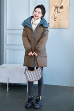 撞色减龄羽绒棉服女冬2025新款宽松小个子棉衣加厚面包服棉袄外套，女装棉衣/棉服，雅佳俏