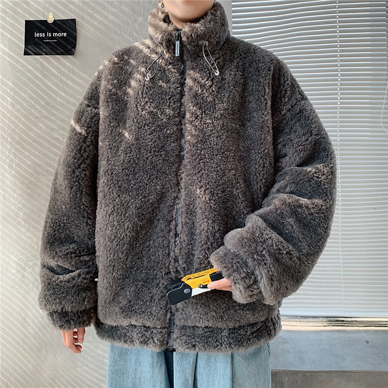 港风外景冬季宽松百搭棉服男羊羔毛情侣棉衣外套男7956P105控149,男装棉衣,星座226-1