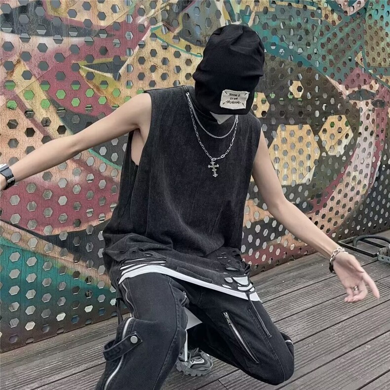 无袖背心男士夏季潮牌运动坎肩衣服打底男装短袖t恤ST315-P36,男装T恤,星座412-2
