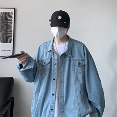 牛仔夹克男大码牛仔外套男茄克NJ77099-P60加绒款-P75，男装夹克，电商A040