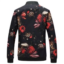 春秋新款男花色夹克衫潮男加肥加大码修身外套JK776P65，男装夹克，星座1203