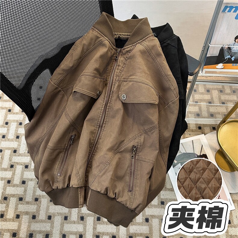 加绒加厚冬款男立领灯芯绒棉衣立领保暖棉袄外套MA8067P85,男装棉衣,星座1013-1