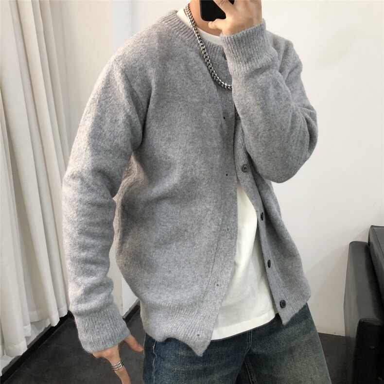 Cleanfit复古百搭松弛感开衫毛衣慵懒风软糯毛衣外套冬MZ827-P55,男装针织衫/毛衣,星座412-3