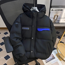 棉服男女韩版潮流连帽加厚拼色保暖2024冬季ins棉衣外套MF272-P93，男装棉衣，星座412-2