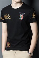 2023夏季新款潮流上衣男翻领百搭POLO商务休闲印花打底衫宽松男装，男装T恤，电商B212（原钱塘6029）