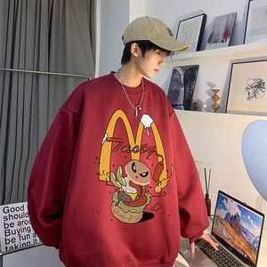 棉圆领卫衣美式趣味汉堡印花JK23408特批p25-控48图片