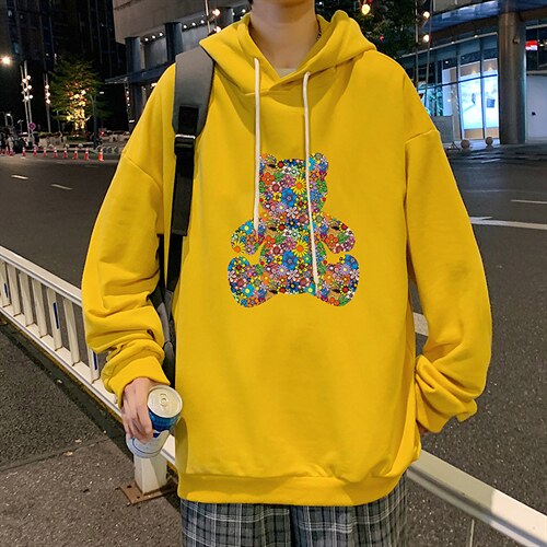 WY2222-P35  纯棉连帽卫衣男大码运动帽衫宽松薄外套男图片