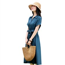 连衣裙2021年夏季自然舒适宽松柔软简约，女装连衣裙，多彩