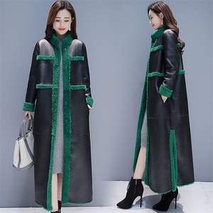 加厚保暖舒适修身显瘦纯色长款棉服冬季新款皮毛一体外套女,女装棉衣/棉服,天丽