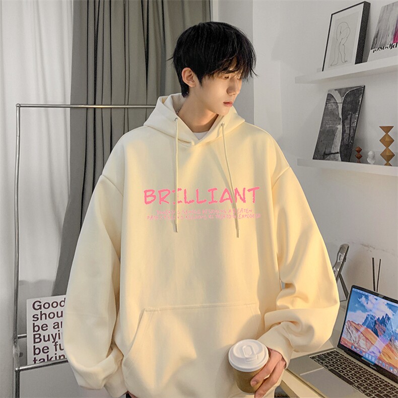 抖音品质秋季新款宽松百搭彩色印花连帽卫衣JK23347特批30控49,男装卫衣,星座605(原A050)