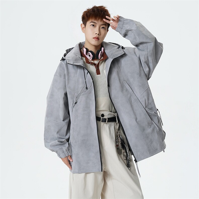 2026春季新款现货连帽夹克男纯色上衣外套DSA157B-JK7975-特P78,男装夹克,电商A157B