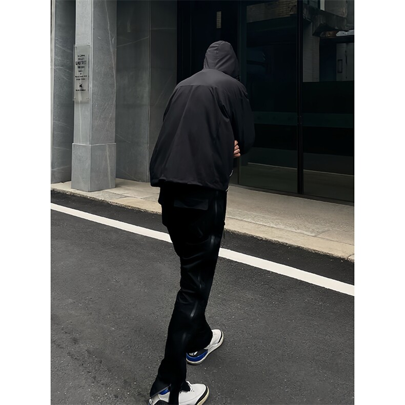 B221美式ins高街暗黑宽松双拉链防水户外冲锋衣SY2312-P90控118,男装夹克,电商B221