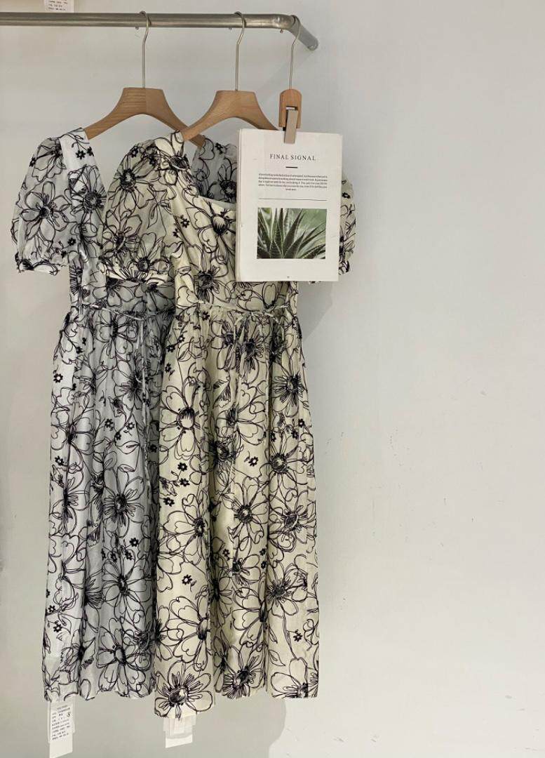 植绒连衣裙，女装连衣裙，驿谷