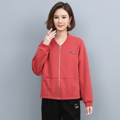 春秋短外套女2025新款百搭棒球服中年女士夹克休闲开衫上衣图片