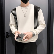 B340WY2338P58控88店主风小伙风条纹拼接圆领卫衣，男装卫衣，电商B340