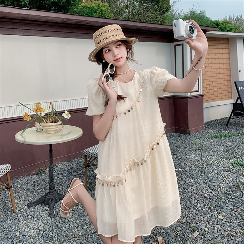 夏日别致小裙子女高级感度假风减龄气质连衣裙223-1352-P125K178，女装连衣裙，莘蕾