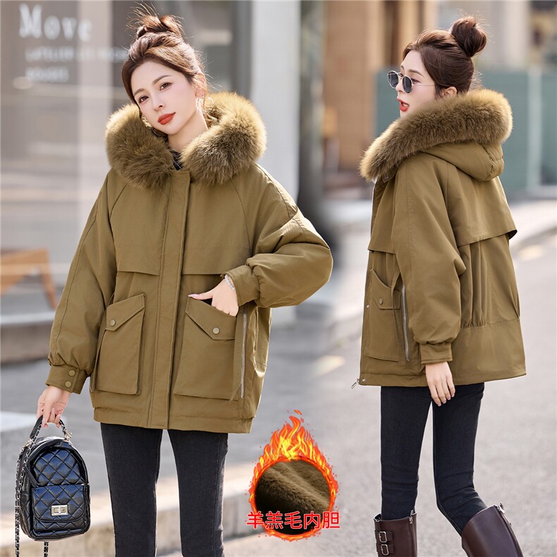 羊羔毛内胆派克服，女装派克服，采品优优