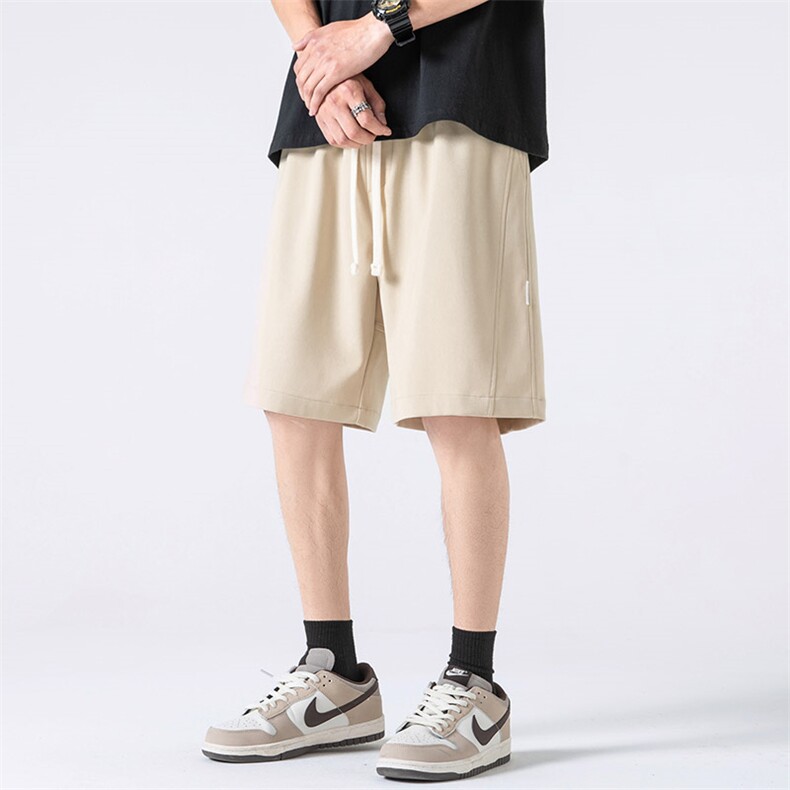 夏季新款冰丝垂感短裤无影墙休闲裤男免烫宽松凉感K23201-P39控58,男装牛仔裤,星座717