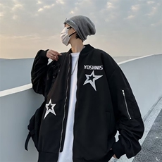 夹克男韩版潮流工装高街帅2023春秋新款ins宽松百搭外套W4719-P56，男装夹克，星座412
