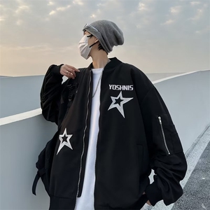 夹克男韩版潮流工装高街帅2023春秋新款ins宽松百搭外套W4719-P56图片