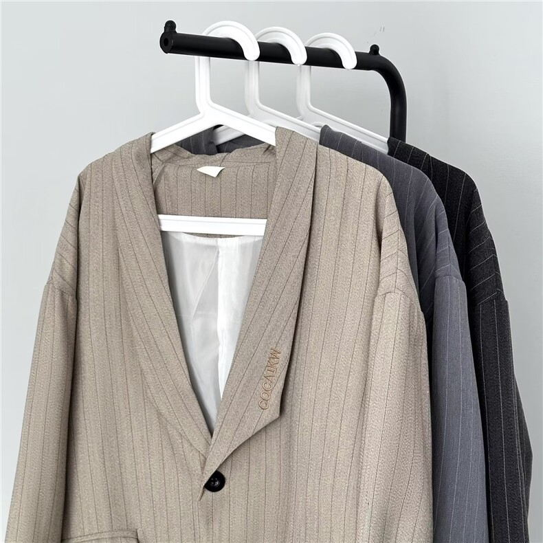港风春男西装一粒扣字母刺绣条纹西服休闲夹克外套JK3504P65,男装夹克,星座1013-1