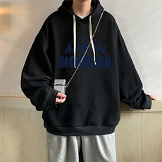 纯棉连帽卫衣男大码运动帽衫宽松薄WY2255-P35加绒款-P40，男装卫衣，电商A040