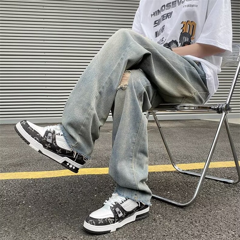 美式牛仔裤男春秋新款休闲直筒裤E618P38,男装牛仔裤,星座1116-2